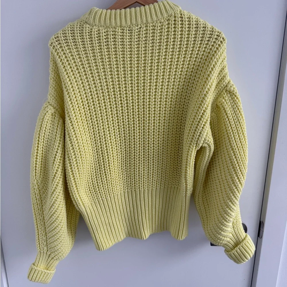 Zara Pale Yellow Chunky Crewneck Sweater - Picture 3 of 3